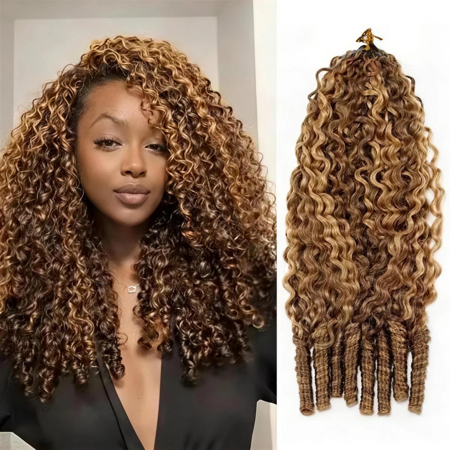 MYA Highlight 4/27 Burmese Curly Crochet Human Hair With Miracle Knots for Easy Install2