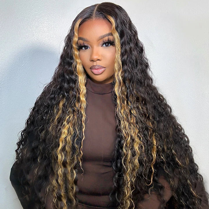 MYA Pre Everything Blonde Highlights 13x4 Full Lace Frontal Deep Curly Wave Glueless Put On And Go Wig Flash Sale2