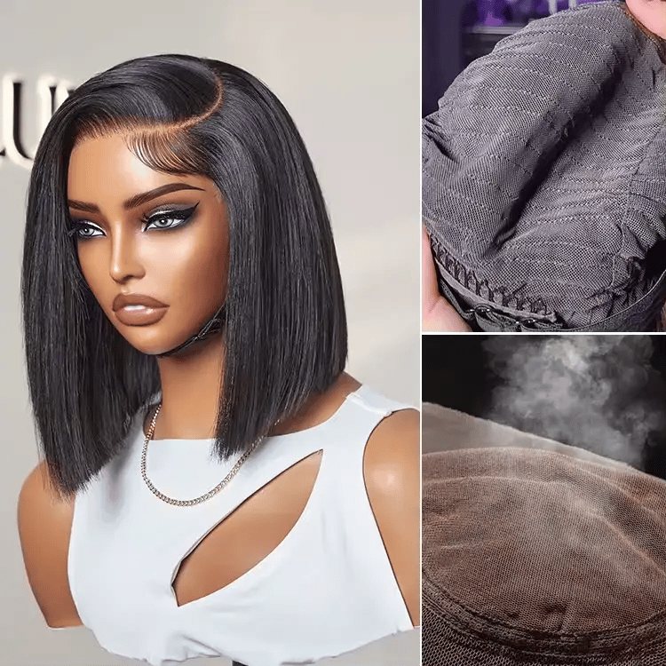 MYA AiryFit™ Scalp Care Wigs | Silky Blunt Cut Bob Snugfit Glueless Minimalist HD Lace Short Wig Pre-Cut Lace3