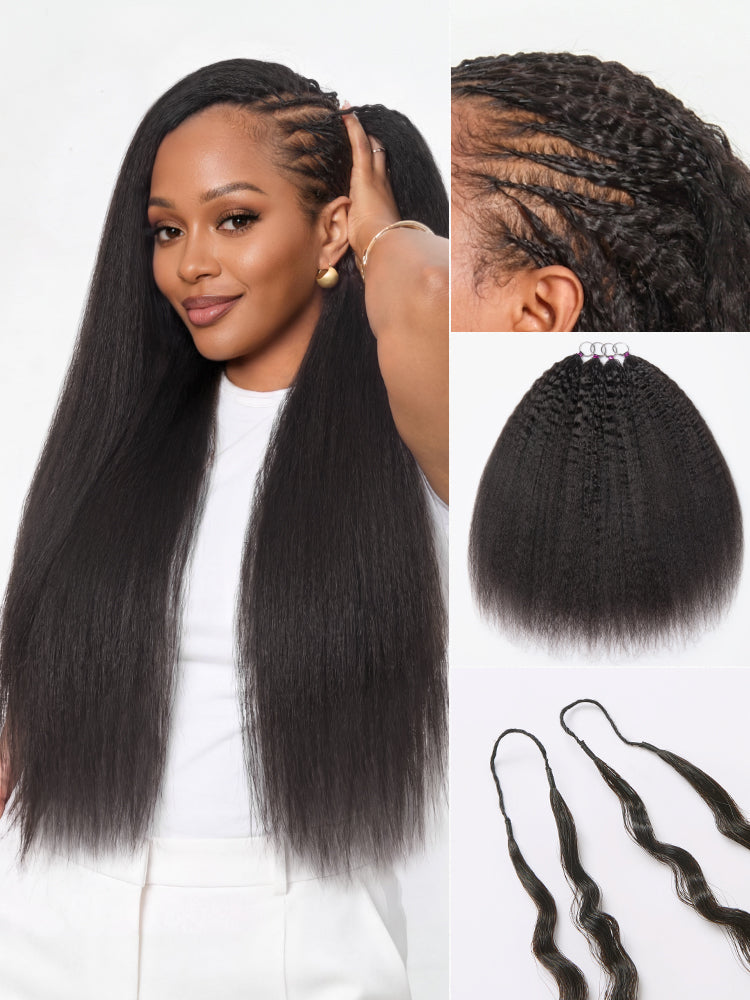 MYA Miracle Knots Crochet Hair Kinky Straight for Boho Braids | Crochet Weaves | Fulani Braids | Twists Pre-Separated Lightweight Full & Soft Pre-Looped Human Hair Extensions Protective Style6