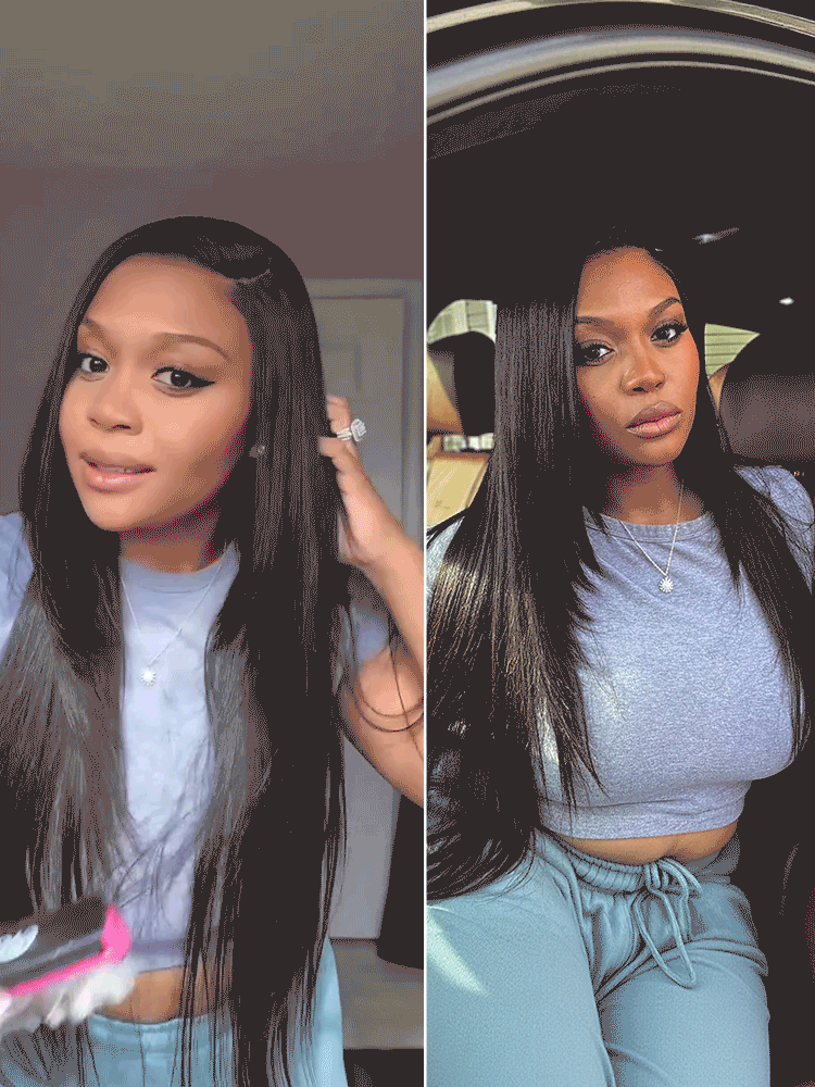 MYA All-Day Comfort™ Wig 180% Density Butterfly Cut Layered Light Yaki Straight Glueless 7x6 Closure HD Lace Human Hair Wig Pre-Cut Lace2