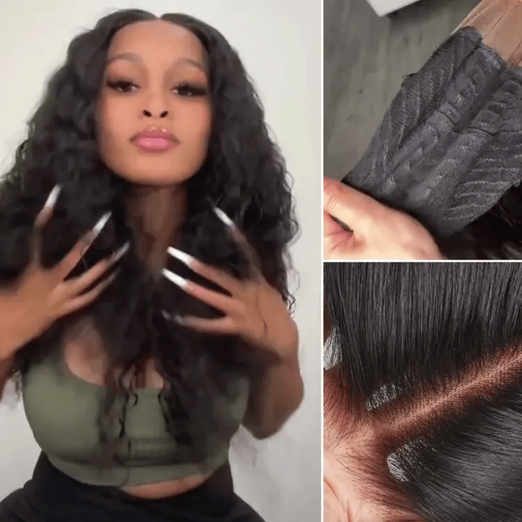 MYA AiryFit™ Scalp Care Wigs - Deep Parting Water Wave Human Hair Wig Glueless 11x6 Frontal HD Lace Curly Wig5