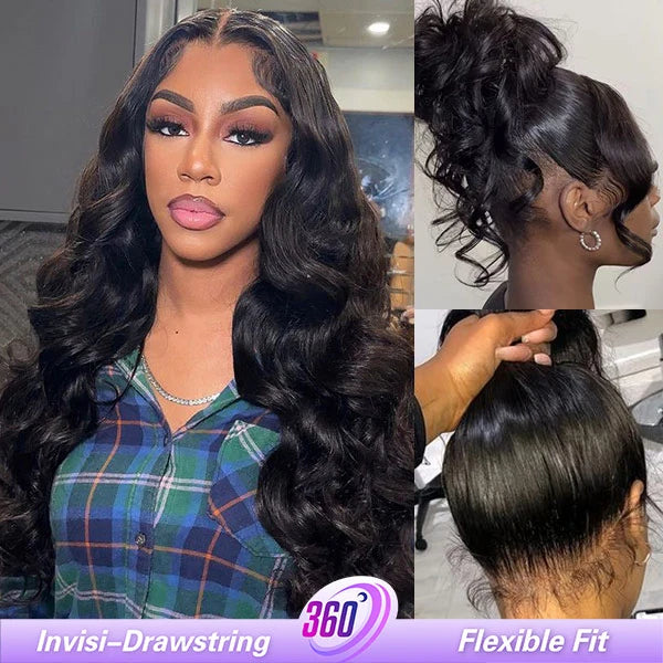MYA Loose Wave Bleached Knots Invisi-Drawstring 360 Lace Glueless Wig With Pre-plucked Natural Hairline3