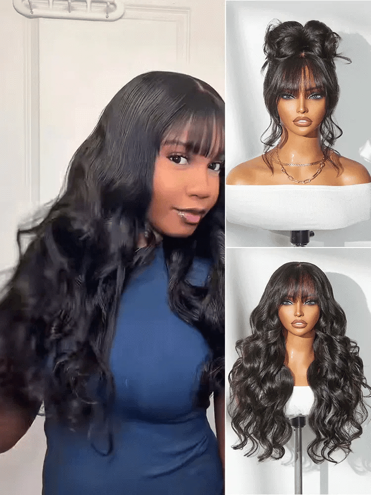 MYA All-Day Comfort™ Wig 180% Density Loose Body Wave Glueless 7x6 Closure HD Lace Human Hair Wig with Bangs Pre-Cut Lace5