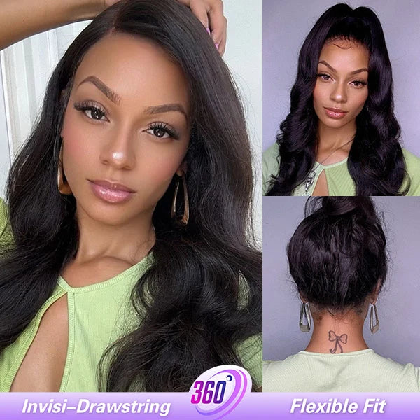MYA Body Wave Invisi Drawstring 360 Glueless Wig Flexible Fit Bleached Knots Wig Pre-Cut Lace5
