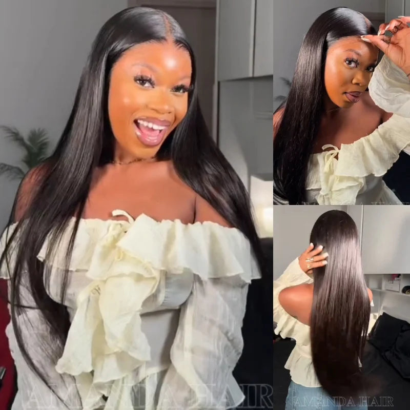 MYA 250% Density Double Drawn Straight Virgin Human Hair 13x6 HD Lace Frontal Glueless Wig Flash Sale1