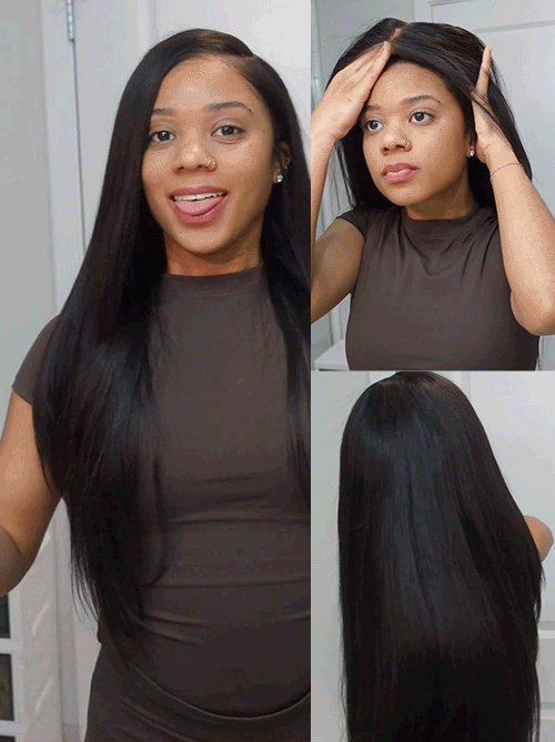 MYA All-Day Comfort™ Wig 180% Density Butterfly Cut Layered Light Yaki Straight Glueless 7x6 Closure HD Lace Human Hair Wig Pre-Cut Lace2