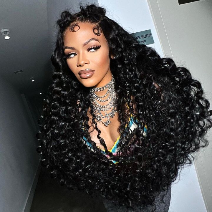 MYA 300% Density Glueless Deep Wave 7x5 / 13x4 Transparent HD Lace Front Wig Pre Plucked Hairline Virgin Human Hair5
