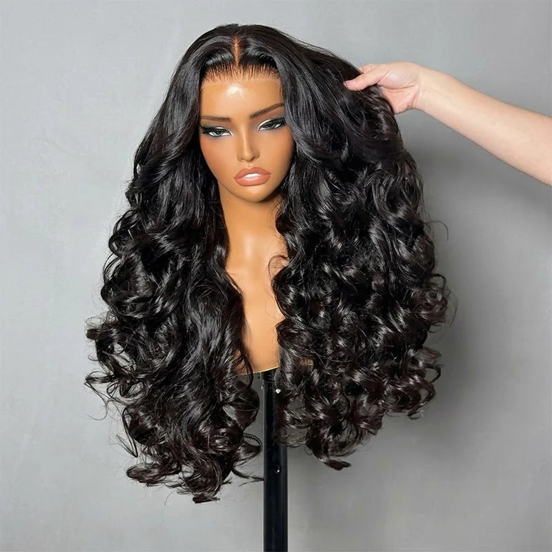 MYA Double Drawn 3D Loose Wave Virgin Human Hair Transparent Full Lace Front Glueless Wig with Curtain Bangs Flash Sale1