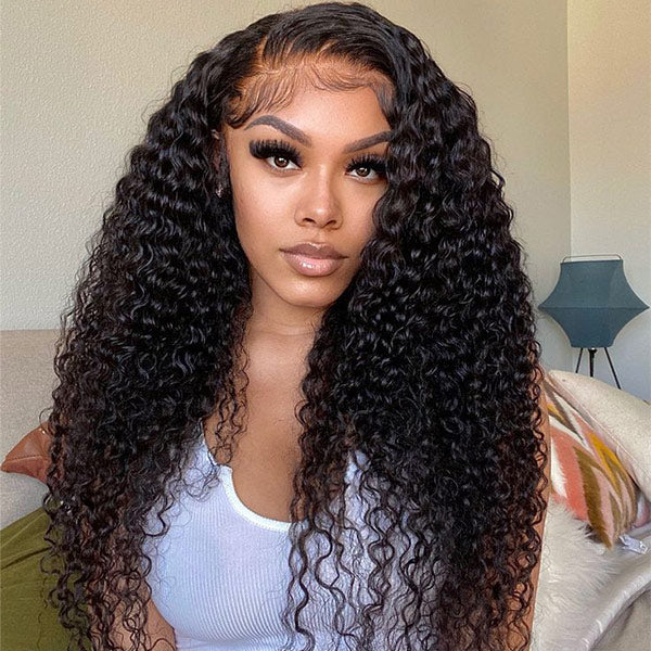 MYA Kinky Curly Invisi-Drawstring Pre-Cut 360 Lace Glueless Wig With Bleached Knots Pre-Plucked Hairline6
