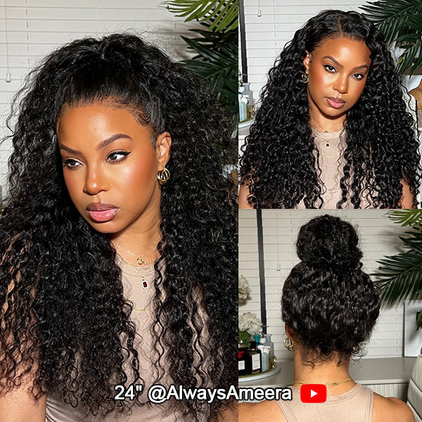 MYA Water Wave Invisi-Drawstring Flexible Fit 360 Lace Frontal Glueless Wig With Bleached Knots5
