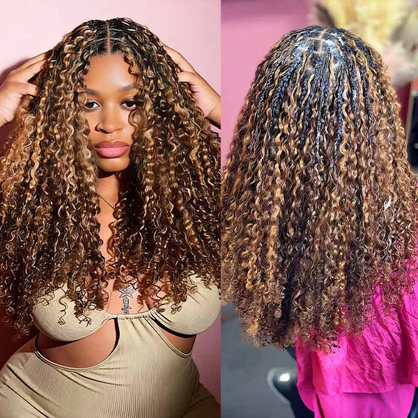 MYA Highlight 4/27 Burmese Curly Crochet Human Hair With Miracle Knots for Easy Install2