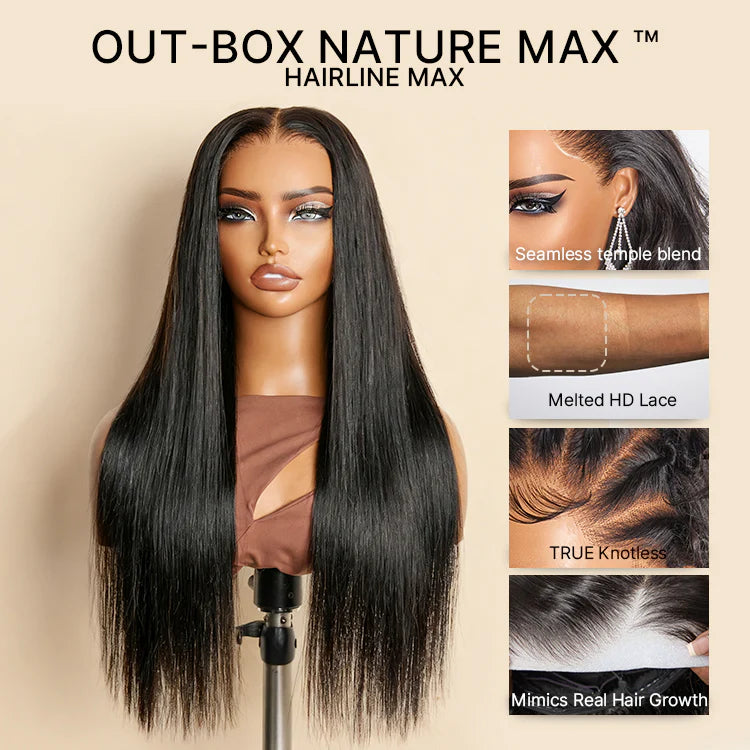 MYA NatureMAX™ Silky Straight Glueless Ear-to-ear 13x4 HD Lace Front Wig Pre-Cut Lace5