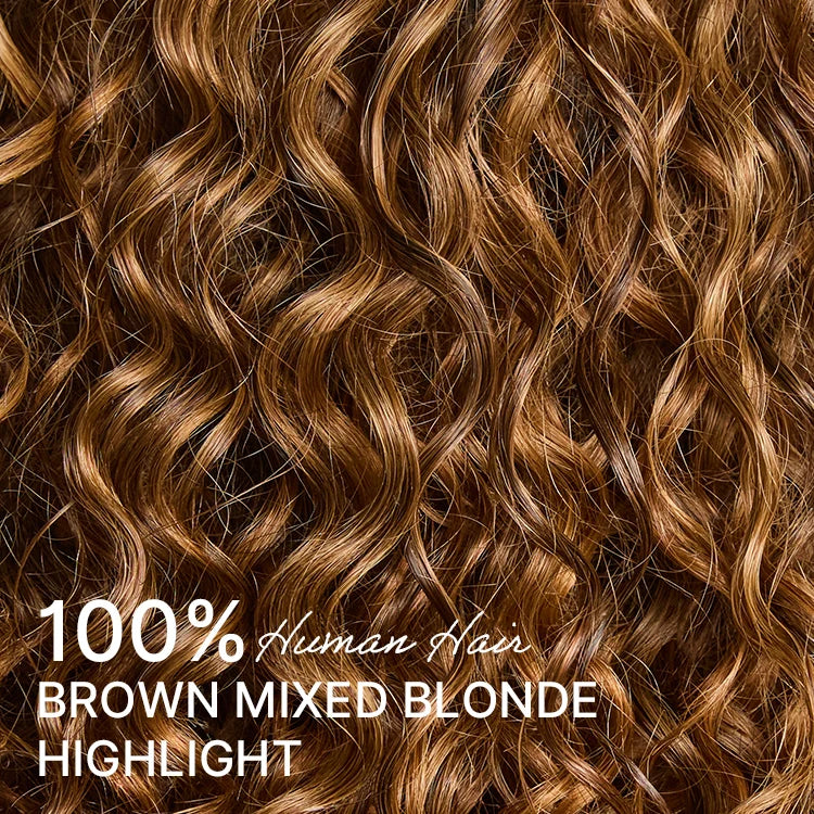 MYA Readitress™ Ombre Brown Highlight Boho Braids Deep Curly Glueless 5x5 Closure Lace with Braided Top Human Hair Wig Pre-Cut Lace2